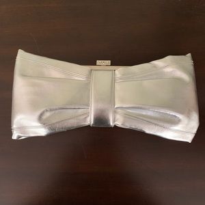 Aldo Silver Bow Clutch with Crystals